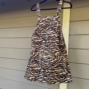 NWT Animal Print Overall Mini Dress Never Worn Zebra